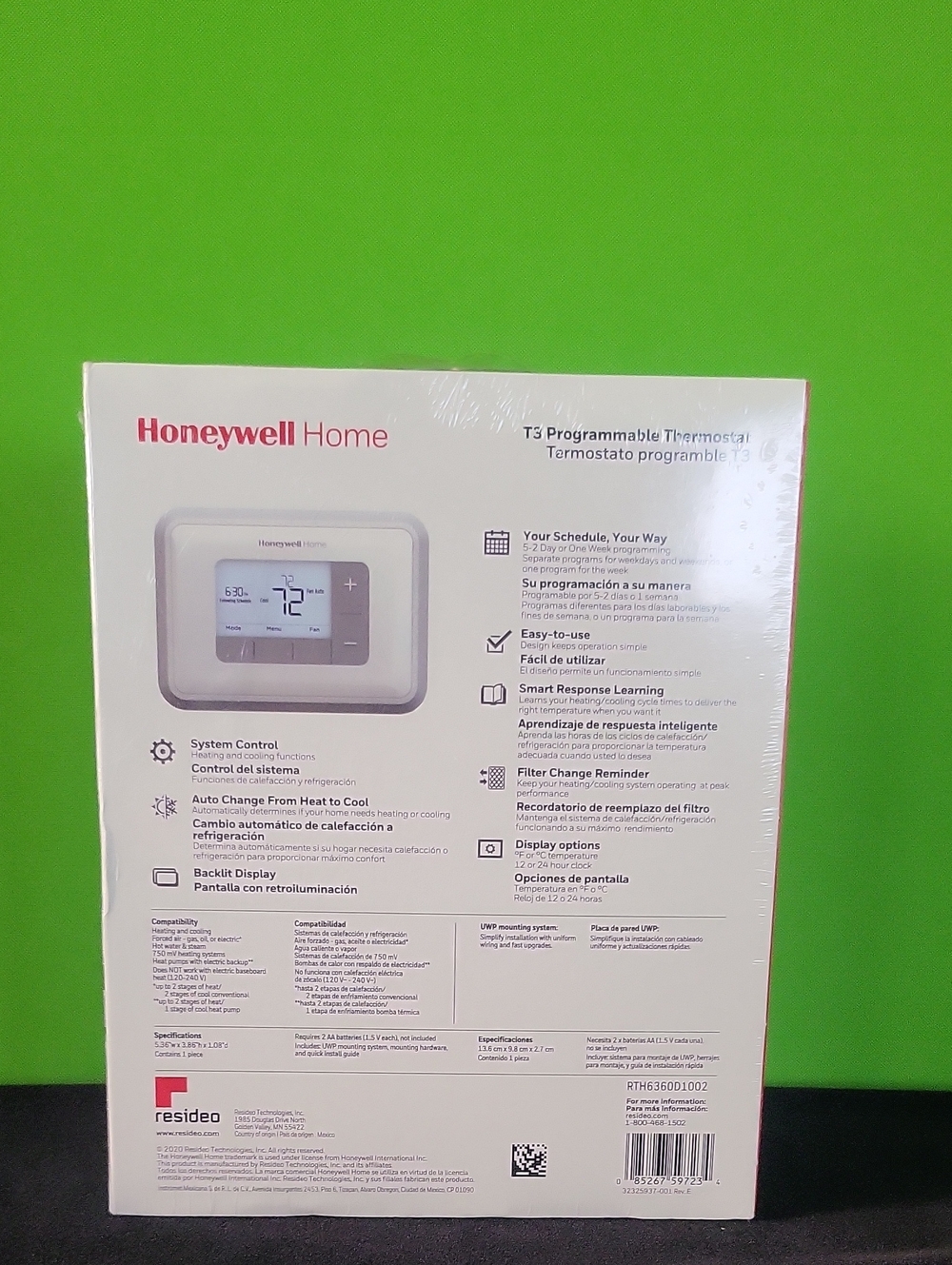 Honeywell Home T3 Programmable Thermostat - White - Picture 2 of 2